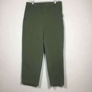 Gap green khaki pants cotton blend waist 31” inseam 24” sz 8 wide leg